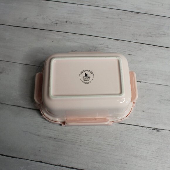 Ceramique Porcelain Glass Storage Container with Lid Pink 23 oz - Picture 6 of 6